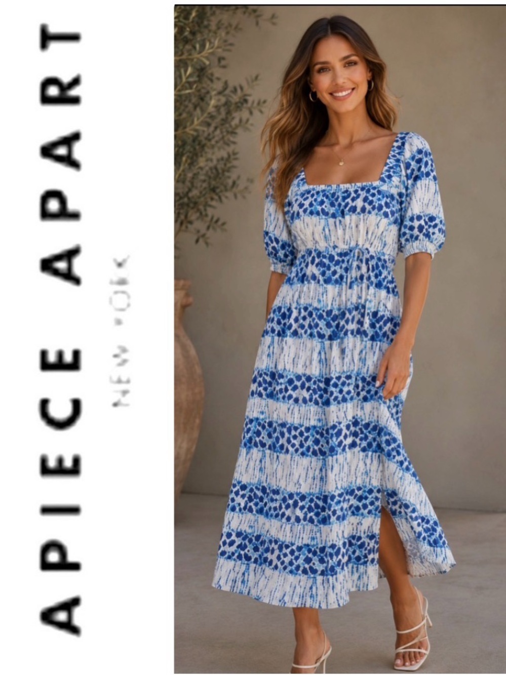Apiece Apart Gali Shirred Midi Dress- NWT $425